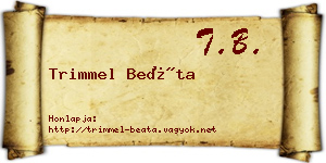 Trimmel Beáta névjegykártya